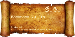 Bachrach Vulfia névjegykártya